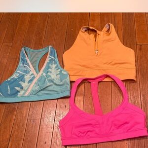 lululemon athletica Pink, Orange, and Blue Bras